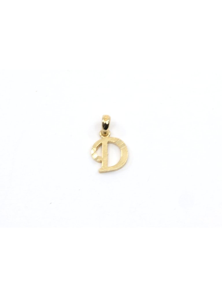 Unique 10k Karat Solid Yellow Gold Designer Initial Letter  D  Charm Pendant